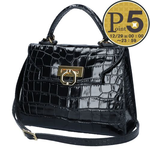 カルボッティ CARBOTTI 2WAYバッグ Loren ローレン 444 NERO Croco