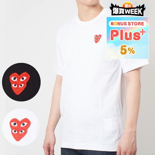 �y���s�A���i�z �R���f�M�����\�� COMME DES GARCONS ���j�Z�b�N�X �����Y ���f�B�[�X ���� T�V���c PLAY �v���C DOUBLE RED HEART T288 T-SHIRT