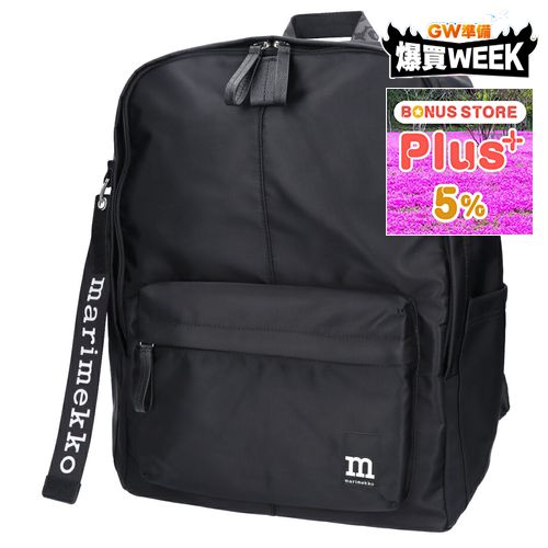 �y���s�A���i�z �}�����b�R MARIMEKKO �����b�N�T�b�N �o�b�N�p�b�N ZIP TOP BACKPACK SOLID 93325 009 BLACK �u���b�N