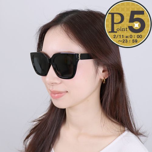 �y���s�A���i�z �T�����[�����p�� SAINT LAURENT PARIS ���f�B�[�X �T���O���X M143/F 001 52 SUNGLASS WOMAN RECYCLED BLACK BLACK BLACK