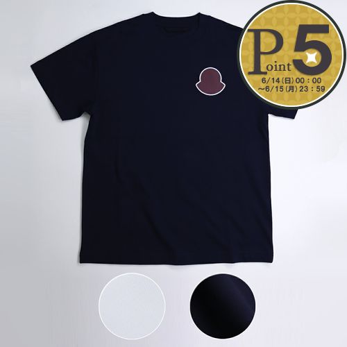 【並行輸入品】 モンクレール MONCLER メンズ 半袖 Tシャツ 8C00057 89AUG クルーネック ワッペン