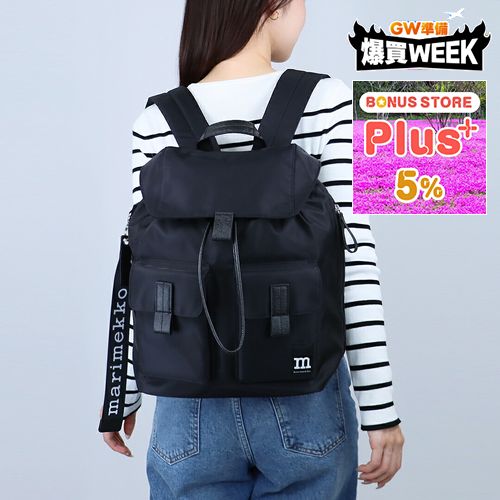 �y���s�A���i�z �}�����b�R MARIMEKKO �����b�N�T�b�N �o�b�N�p�b�N BACKPACK L SOLID 91198 009 BLACK