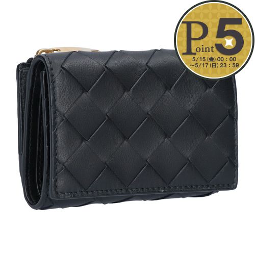 BOTTEGA VENETA ボッテガヴェネタ カセット 三つ折り財布 ブラック BOTTEGA VENETA（ボッテガ・ヴェネタ） ボッテガ ヴェネタ （BOTTEGA