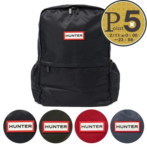 ハンター HUNTER リュックサック/バックパック - レザー 白×ネイビー バッグ 超激得，最新作