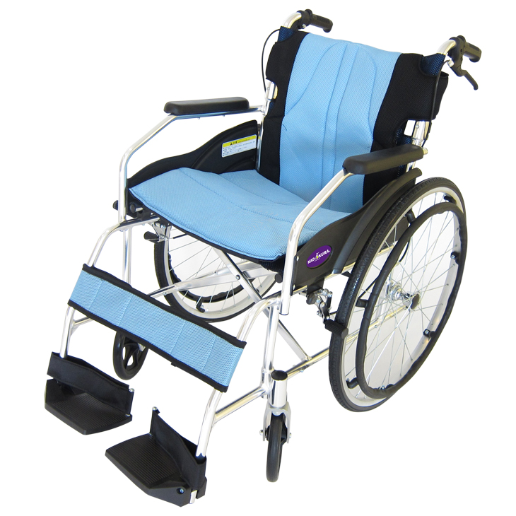 車椅子 車いす 車イス 軽量 コンパクト 自走式 チャップス ブルー A101 