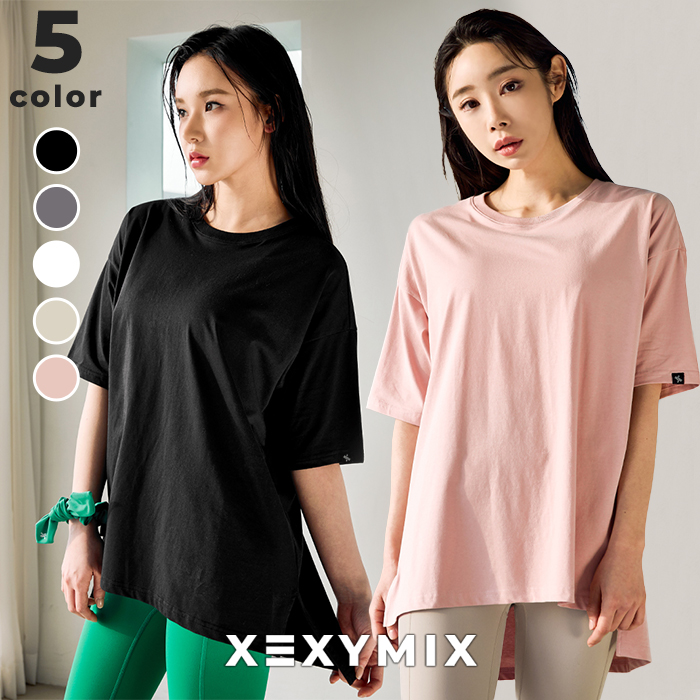 XEXYMIX ゼクシィミックス ゼクシーミックス 半袖 Tシャツ ヨガトップス ヨガウェア トップス オーバーフィット XA5456H｜xexymix
