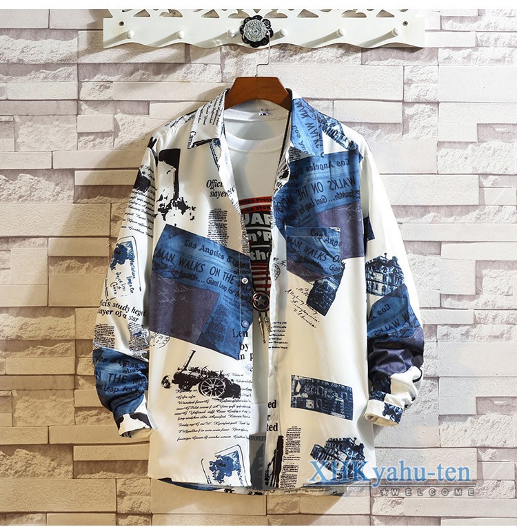 カジュアルシャツ メンズ おしゃれ 長袖シャツ 開襟シャツ 柄物 トップス 春服 敬老の日 メンズファッション Xhk Xhkヤフー店 通販 Yahoo ショッピング