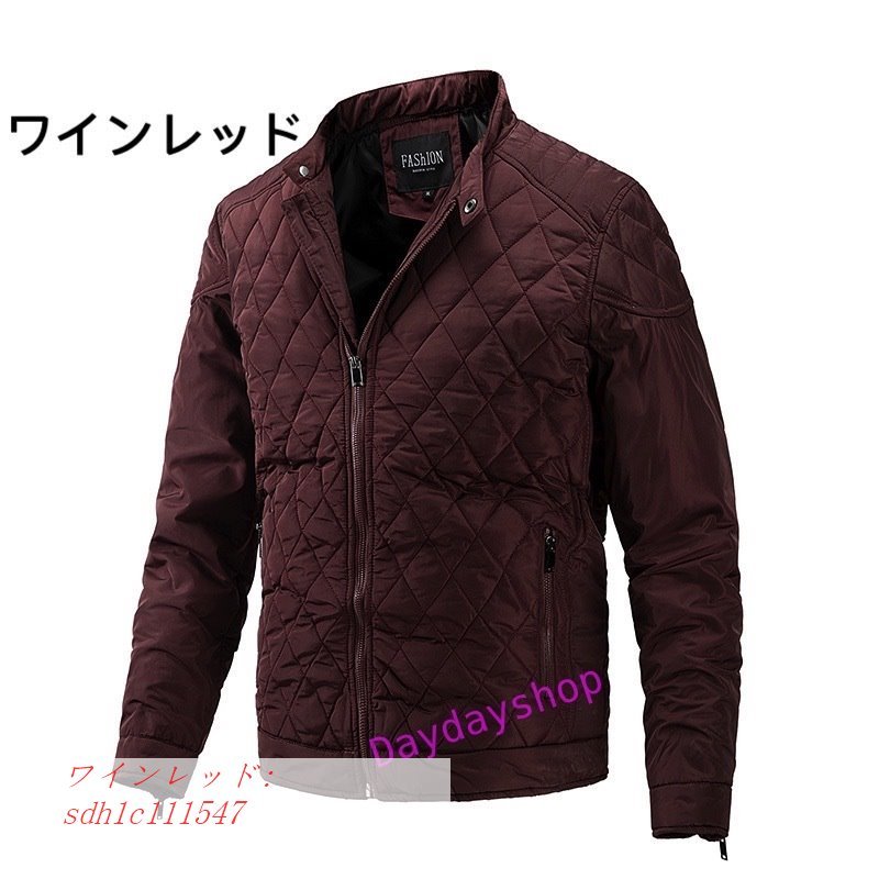 大人気商品 キルトコート キルティング フライトジャケット ミリタリージャケット 中綿キルトジャケット メンズ ダイヤキルト バイクジャケットブルゾン 軽量 春秋冬 中綿コート カラー ワインレッド Www Gatorheatandair Com