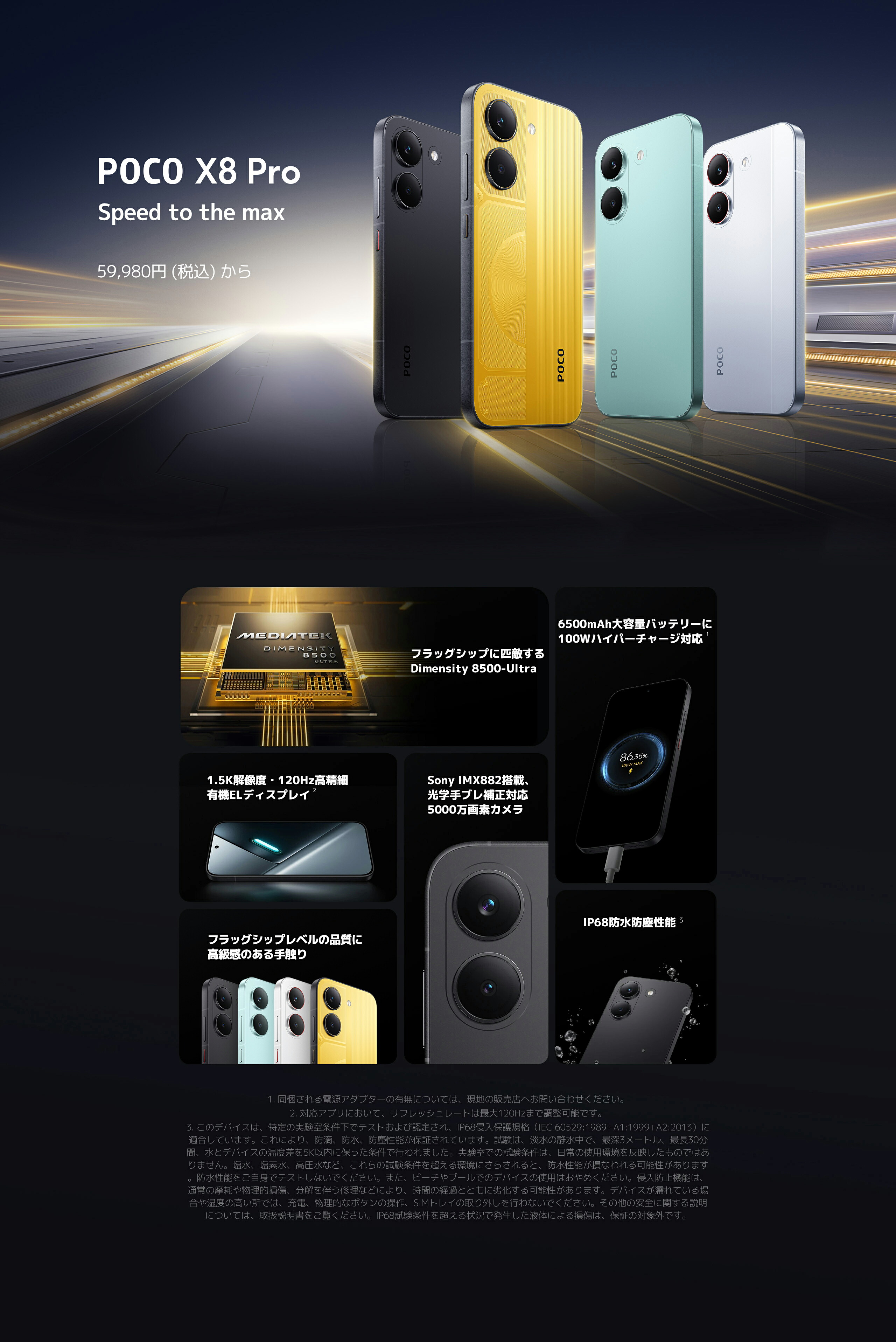 Xiaomi（シャオミ） POCO X8 Pro 8+256GB スマートフォン 4nm 製造