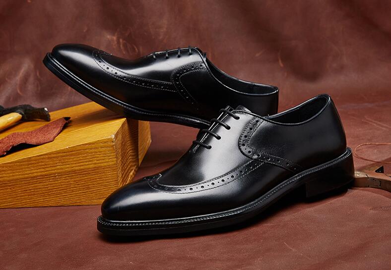 定番 メンズビジネスシューズ 本革 レザー 牛革 ウィングチップ
