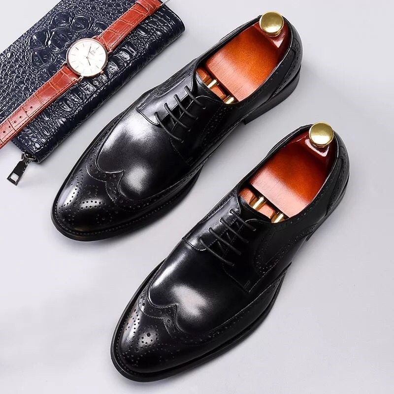 ブラック ウィングチップ ビジネスシューズ 大人気○再入荷○ 定番メンズビジネスシューズ紳士靴 本革
