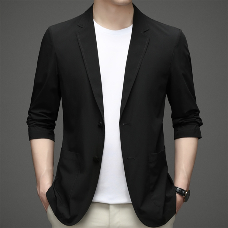 テーラード メンズ ブレザー 夏 ジャケット 極薄 アイスシルクスーツ