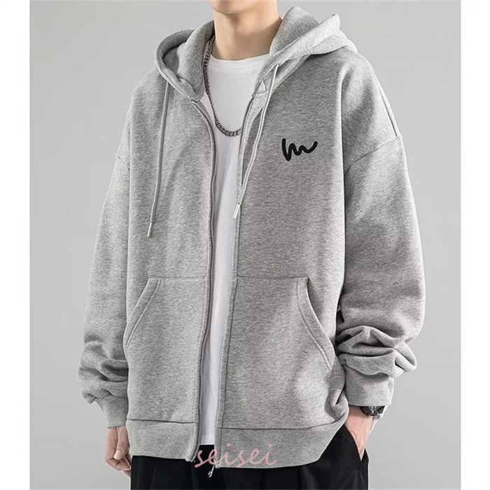 パーカー メンズ 長袖 裏起毛 秋 ジップアップ 薄手 トップス フード付