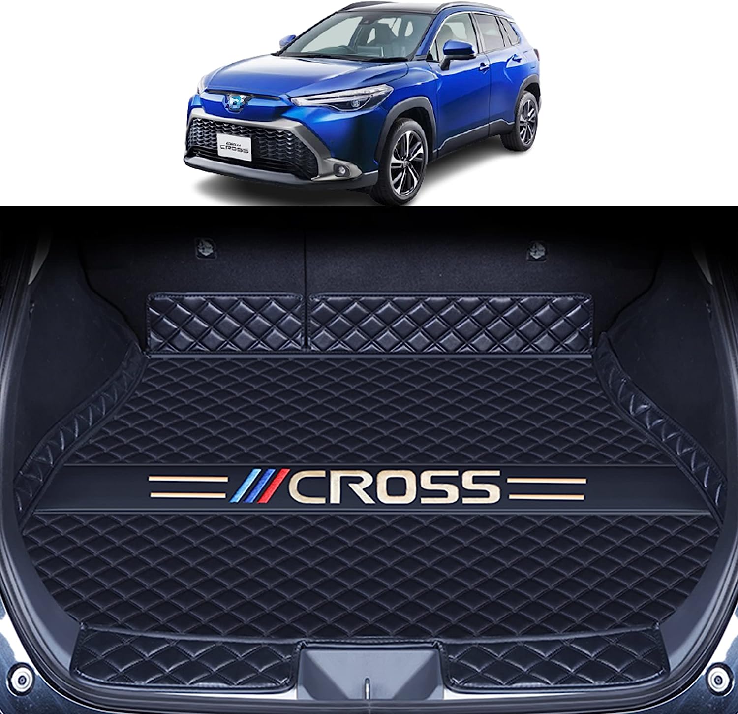 カスタム 車の トランクマット トヨタカローラクロス(Corolla CROSS) 2020 2021 に適用 XPE レザー ラゲッジマット カーゴマット フルセット防水車トランクマッ｜xixi68｜02