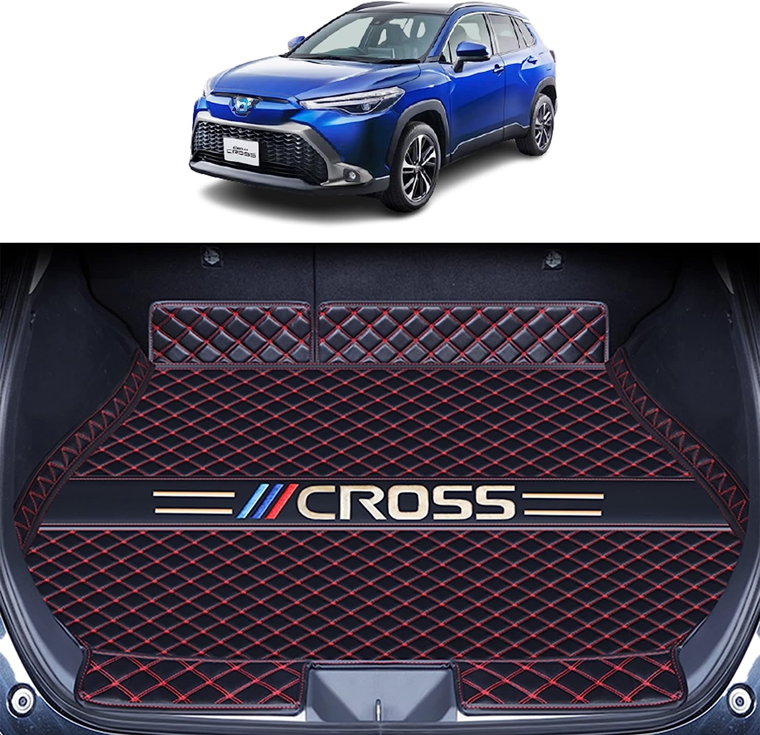 カスタム 車の トランクマット トヨタカローラクロス(Corolla CROSS) 2020 2021 に適用 XPE レザー ラゲッジマット カーゴマット フルセット防水車トランクマッ｜xixi68｜04