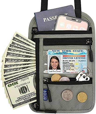 多機能 RFID パスポートケース 首下げ パスポートバッグ スキミング防止 通帳ケース 航空券 紙幣 カード 小銭 ペン 鍵 スマホ 収納可 大容量 トラベルポーチ ク｜xixi68｜03