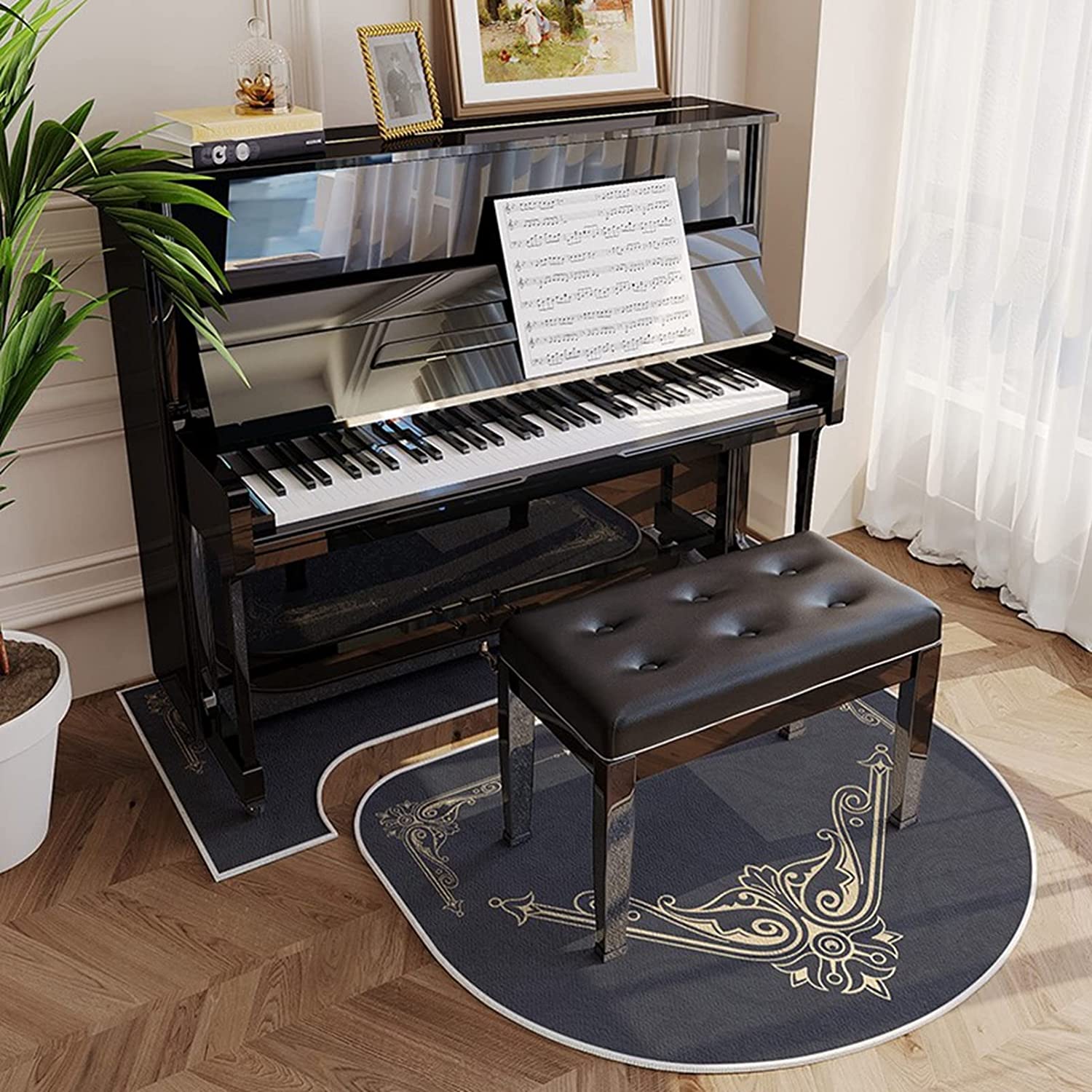 【2枚】ピアノ ドラムマット 防音 マット 防音マット 防振 打鍵音 楽器 電子ピアノ 専用マット 防音対策マット ピアノ鍵柄 モダン 異型 チェア