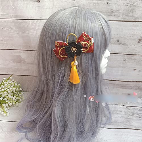 和風和柄 カチューシャ ヘッドドレス 成人式ヘアアクセサリー 和装髪飾り クリップ つまみ細工 花下...