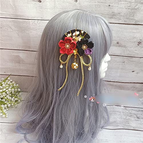 和風和柄 カチューシャ ヘッドドレス 成人式ヘアアクセサリー 和装髪飾り クリップ つまみ細工 花下...