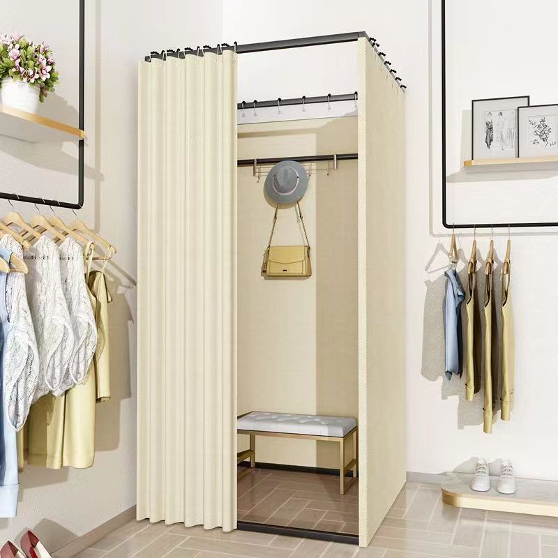 フィッティングルーム 試着室 簡易 店舗 カーテンタイプ フック付き