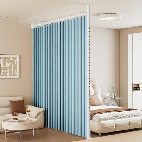 【つっぱり式パーテーション（カーテンタイプ）4点セット】 つっぱり式 部屋の間仕切り 伸縮式カーテンレール 突っ張り式