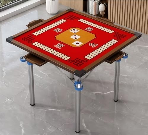 【新品未使用】麻雀卓 折りたたみ式 引き出し付き 家庭用 ゲームテーブル レトロ 折り畳み式麻雀卓 マージャンテーブル 手打ち麻雀用 小スペース対応