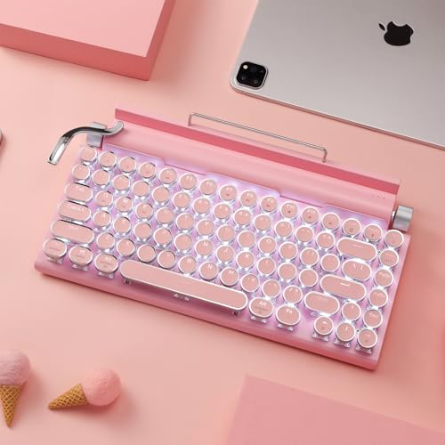 メカニカルキーボード 無線 対応 バックライト タイプライター風 丸型