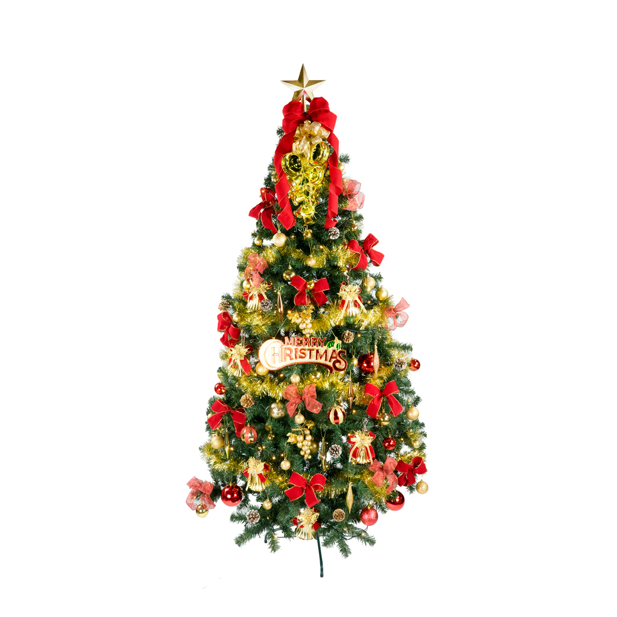 クリスマスツリー 240cm LEDライト オーナメント付き 業務用 大型 