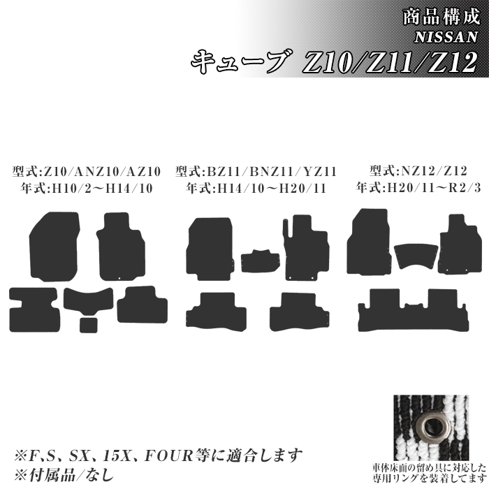 日産（NISSAN） ゴムマット キューブ CUBE Z10/Z11/Z12 フロアマット