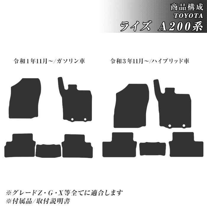 ゴムマット トヨタ ライズ A200系 ゴムマット ラバーマット 防水