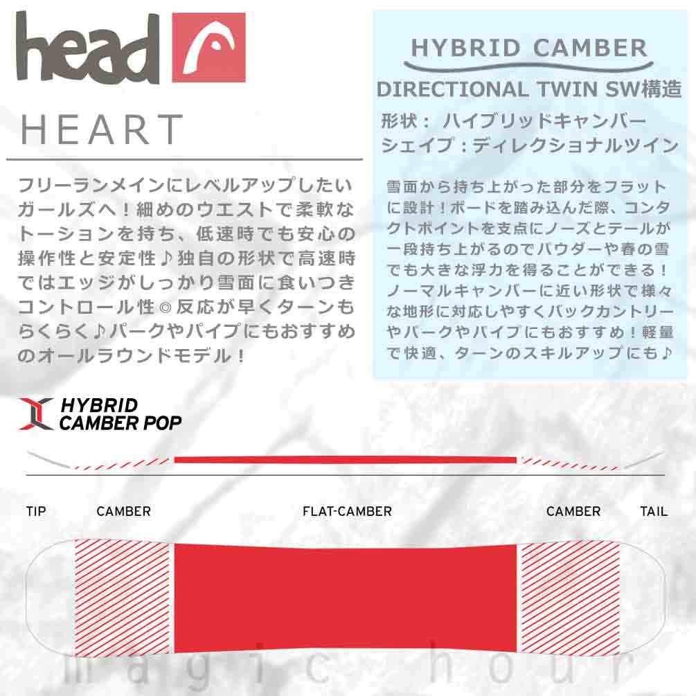 HEAD（ヘッド） スノーボード 板 レディース 単品 HEART 2026モデル