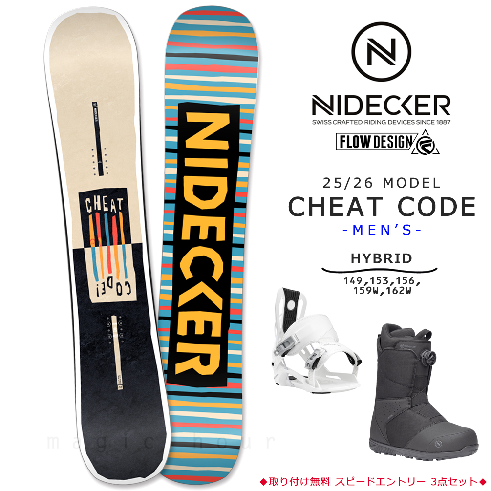 NIDECKER（ナイデッカー） スノーボード 板 メンズ 3点 セット