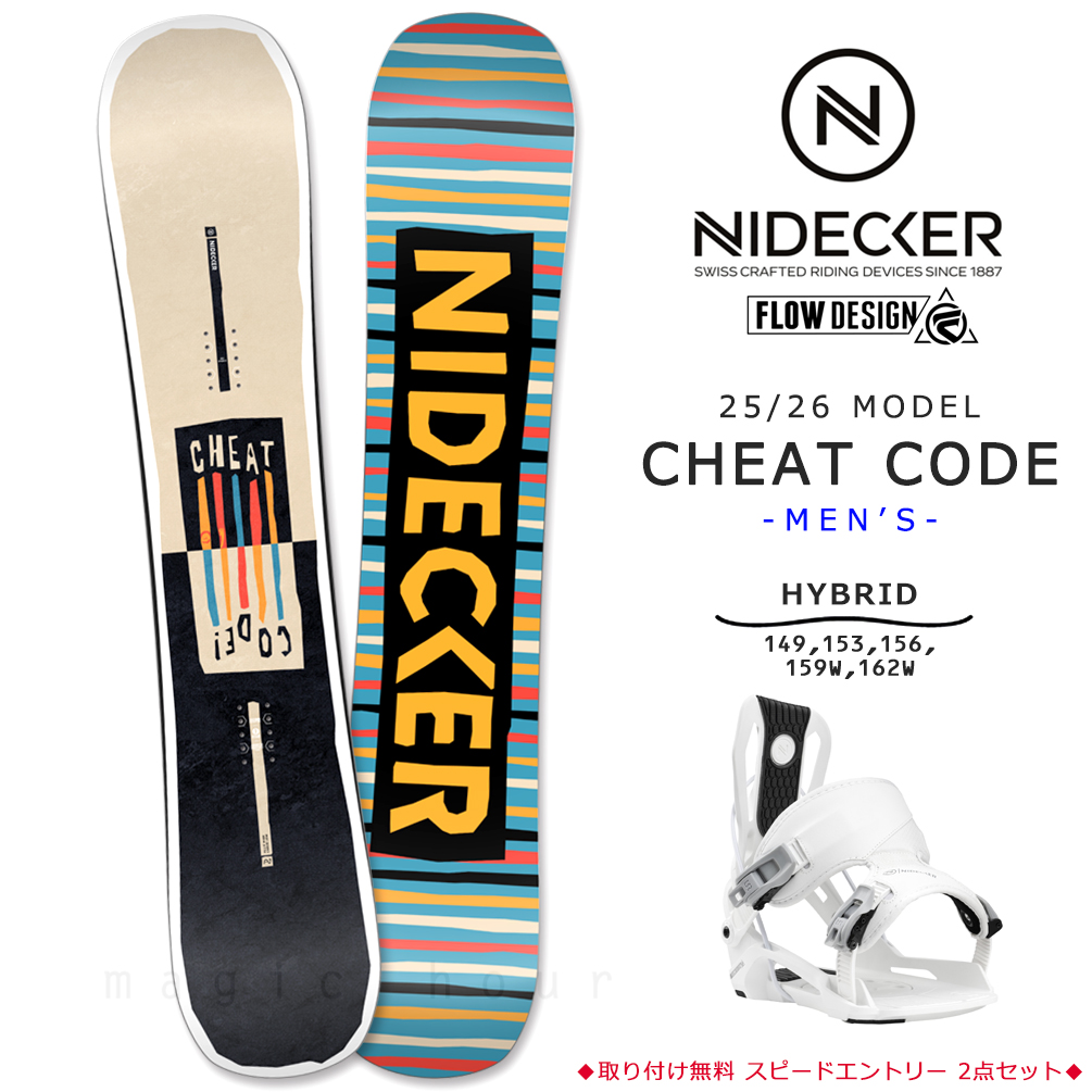 NIDECKER（ナイデッカー） スノーボード 板 メンズ 2点 セット CHEAT
