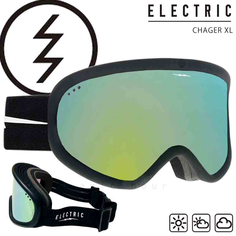 スノーボード スノボー ブランド ゴーグル エレクトリック ELECTRIC CHARGER XL メンズ レディース スノーゴーグル スキー ミラー  くもり止め 眼鏡対応 黒