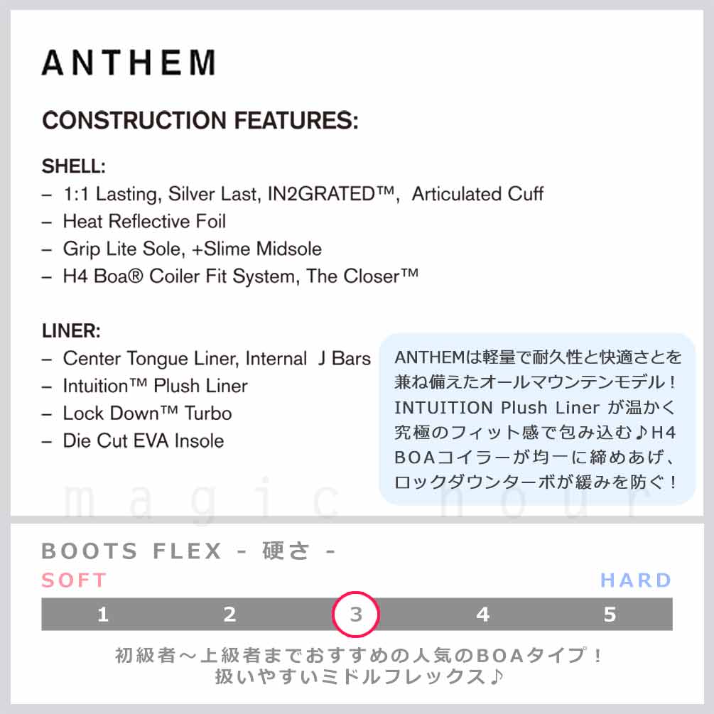 スノーボード ブーツ BOA メンズ RIDE ライド ANTHEM ダイヤル