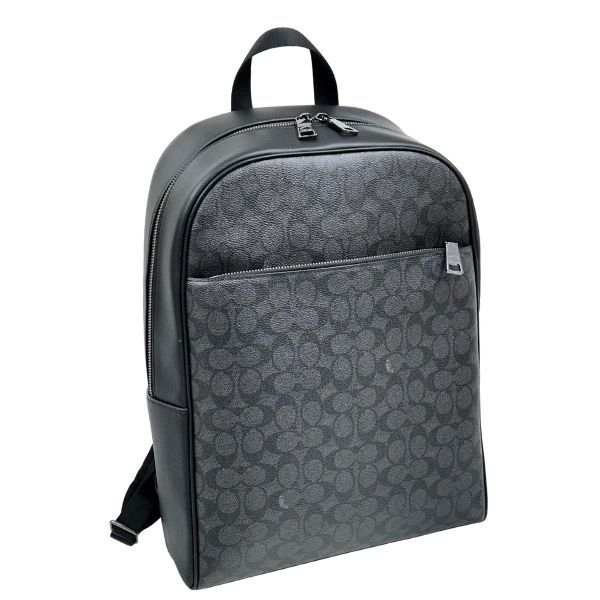 【大人気】COACH バックパック リュック メンズリュック ブラック シルバー COACH（コーチ） バッグ メンズ リュックサック シグネチャー