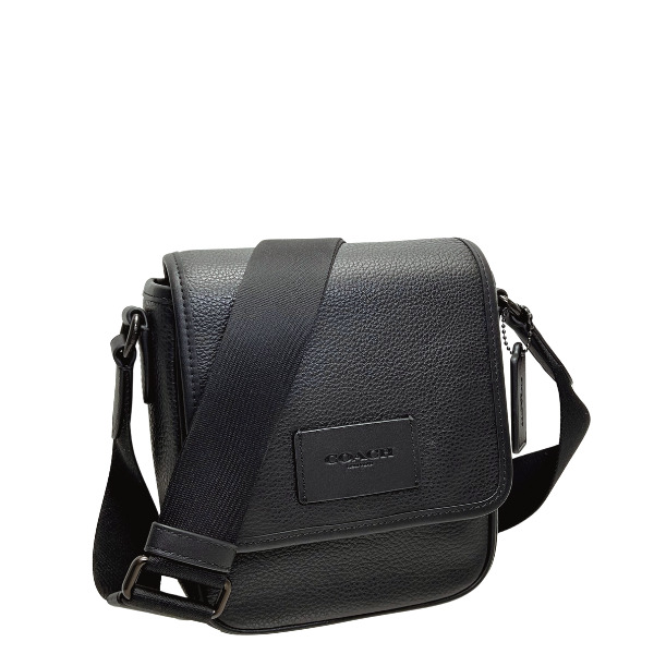 未使用保管品 コーチ ルーカス クロスボディ ロゴ レザー 斜め掛け メンズ 黒 COACH（コーチ） バッグ メンズ ショルダーバッグ レザー ルーカス