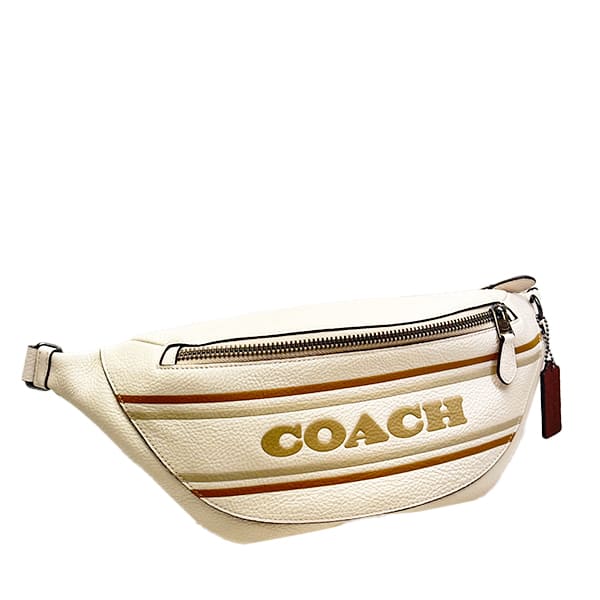 コーチ バッグ メンズ COACH ボディバッグ レザー コーチ ストライプ