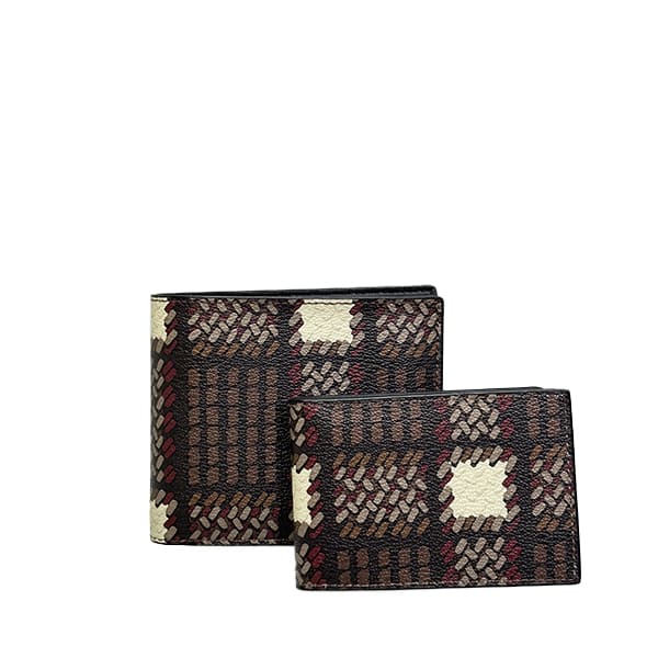 COACH（コーチ） 財布 メンズ 折り財布 プレイド プリント 3in1