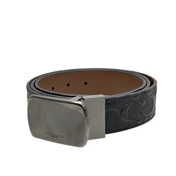 COACH ホワイトレザーベルト BPF03_64089 VWX_BLACK00