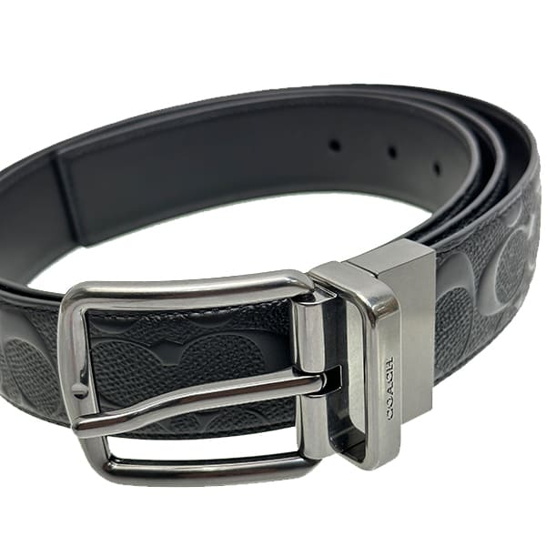 セール COACHコーチ新品正規品リバーシブルレザーベルト 回転バックル2個 COACHコーチ新品正規品リバーシブルレザーベルト回転バックル2個