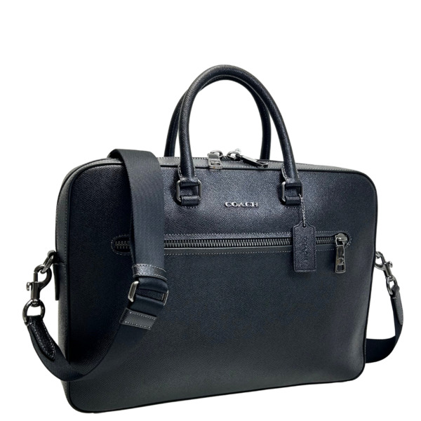 コーチ バッグ メンズ COACH ビジネスバッグ レザー イーサン スリム ブリーフ CR271 QB/BK ブラック COACH（コーチ） バッグ メンズ ビジネスバッグ レザー イーサン