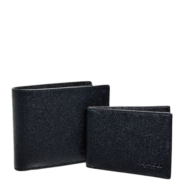 COACH（コーチ） 財布 メンズ 折り財布 クロスグレイン レザー 3in1