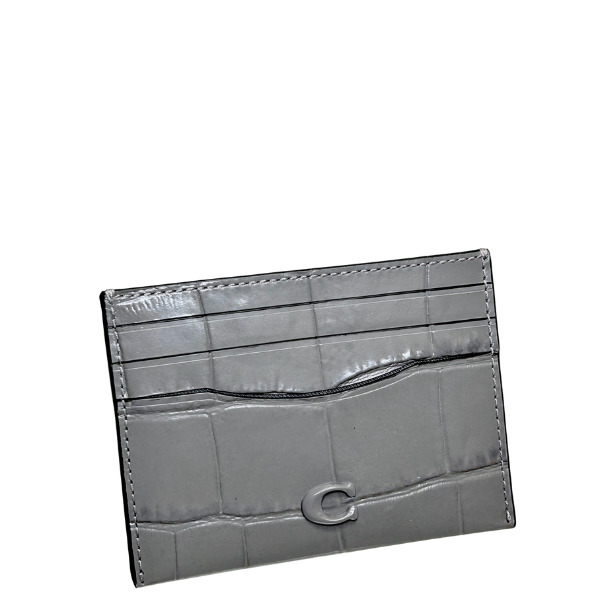 コーチ カードケース メンズ COACH パスケース クロコダイル エンボスド レザー フラット カード ケース CX166 CHR チャコール cx166_chr_1.jpg