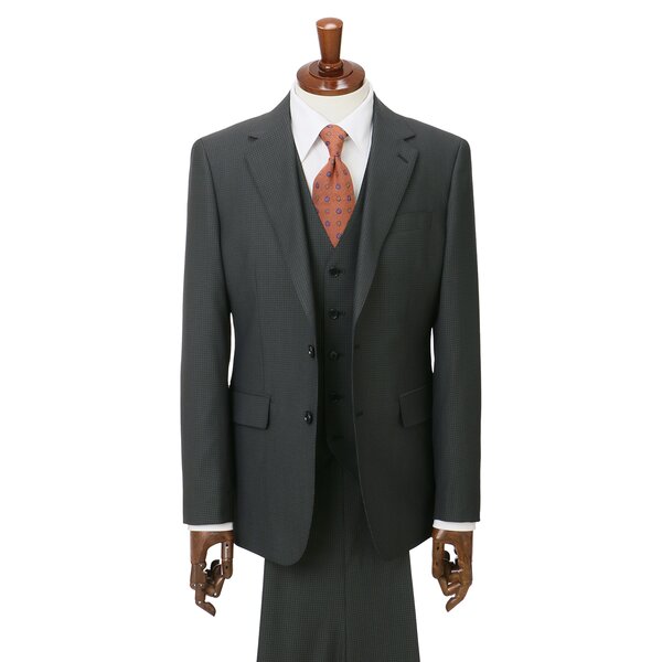 美品 ジェイプレス スーツセットアップ スリーピース ベスト付き グレー AOYAMA 【洋服の青山】グレー系 メンズ スーツ ベスト付き 三つ揃い