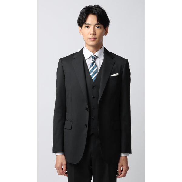 AOYAMA 【洋服の青山】3ピース スーツ メンズ スリム 秋冬 ブラック