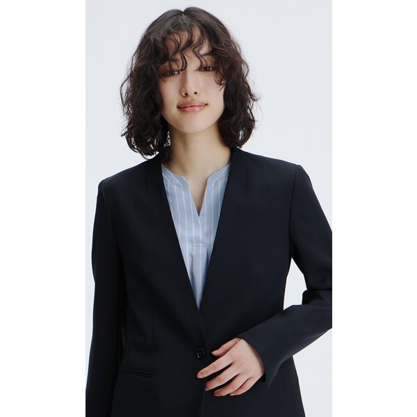 AOYAMA 【洋服の青山】Vカラージャケット レディース オールシーズン