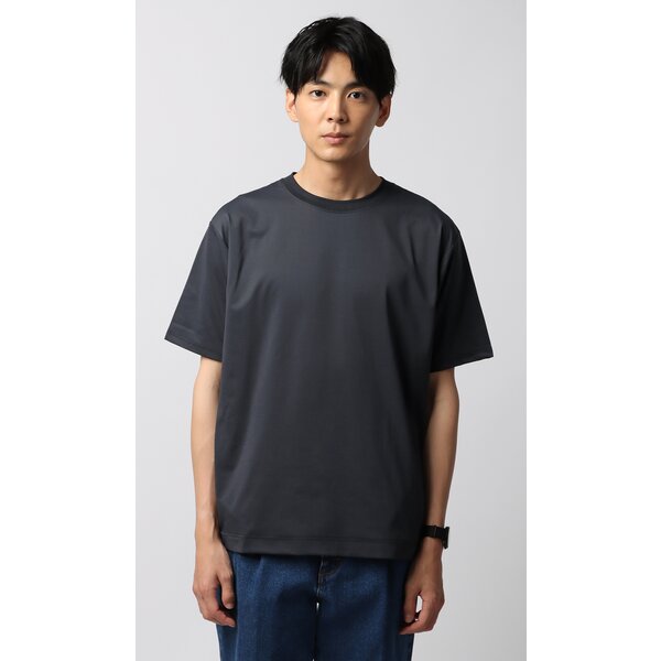 慈雨　ネイビー 半袖Tシャツ サイズ40 AOYAMA 【洋服の青山】バックメッシュ Tシャツ メンズ 半袖 春夏