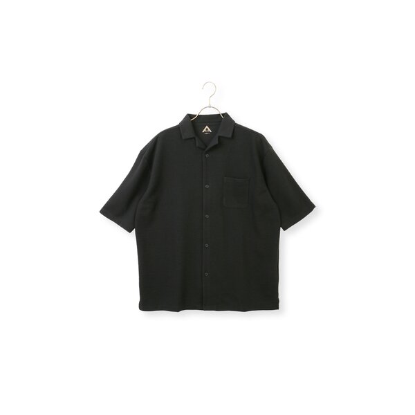 AOYAMA 【洋服の青山】らくリッチ ワッフル開襟シャツ 半袖 メンズ 春