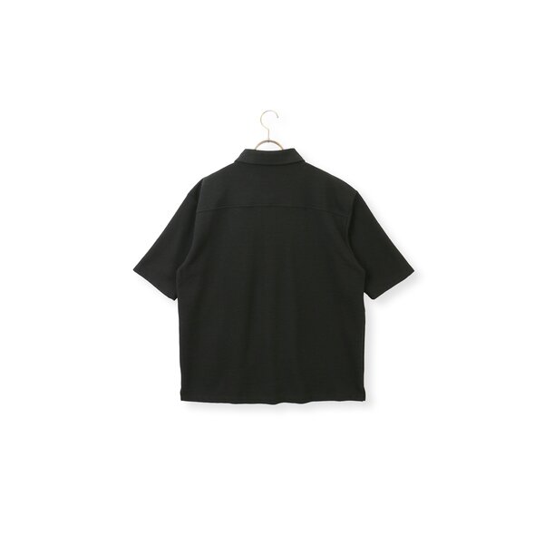 63,800円新品タグ付き【ラルディーニ】シルク混 半袖オープンシャツ 黒 M AOYAMA 【洋服の青山】らくリッチ ワッフル開襟シャツ 半袖 メンズ 春